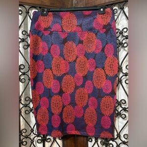 LuLaRoe Vibrant Orange/Pink/Purple Pencil Skirt